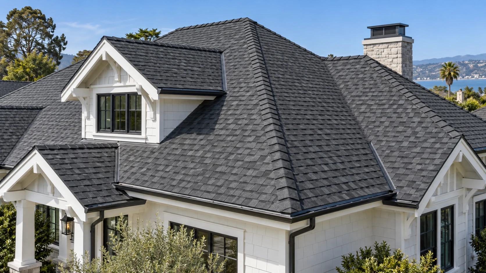 Completed dimensional shingle roof